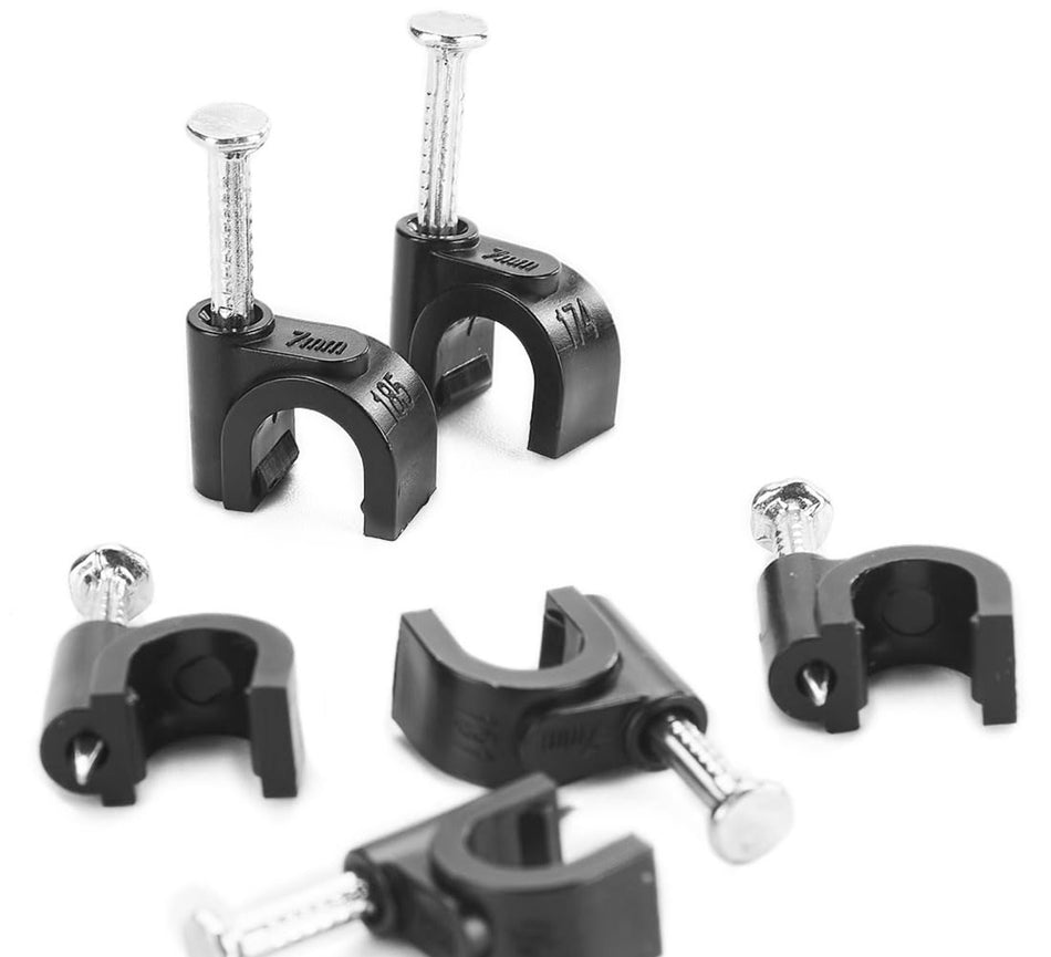 Black Cable Clips - Round
