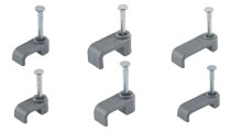 Grey Hdpe Double Cable Clips - Flat