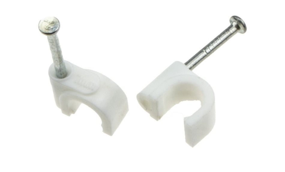 White Cable Clips - Round