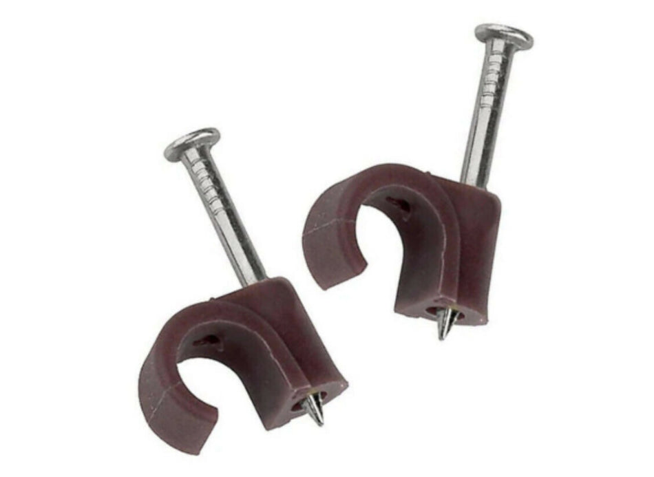 Brown Cable Clips - Round